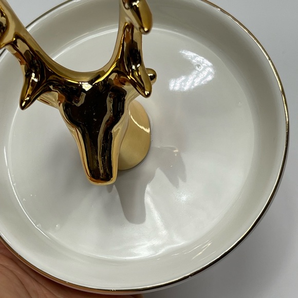 Deer Ring Display Holder Mini Trinket Tray Jewelry Ceramic Dish Pendant Case mom - Picture 12 of 17